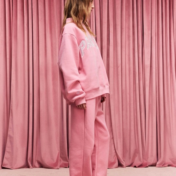 Parke SET Valentine's Varsity Mock neck in Blush + Lavender - Picture 7 of 10